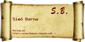 Simó Barna névjegykártya
